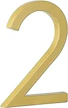 HASWARE 5" Floating House Number for Outside, Zinc Alloy Modern Outdoor Address Sign for Yard Street and Mailbox, Address Numbers and Letters for House (2, Golden)