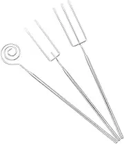 SOLUSTRE 1Set Stainless Steel Fondue Fork Chocolate Dipping Cheese Fondue Fruit Serving Utensils Ergonomic Design for Hot Pot Barbecue Grill Dishwasher Safe