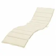 Sun Lounger Cushion Replacement 200x50cm Outdoor Sunbed Seat Pad Polyester Cream