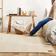 Hagiwara Rug, Beige, Approx. 90.6 x 90.6 inches (230 x 230 cm), Bonus, Herringbone Rug, Washable, Non-Slip, Hot Compatible