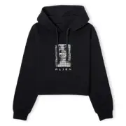 Alien X-Ray Hugger Women's Cropped Hoodie - Black