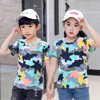在飛比找蝦皮商城優惠-韓版童裝純棉短袖兒童卡通t恤男童女童汗衫上衣2