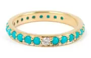 Unique Vintage 10Ct Round Cut Simulated Turquoise Bangle 7.5inch Silver 925