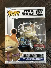 AHMED BEST Signed STAR WARS Jar Jar Binks Funko Pop #500 Beckett BAS Authentic