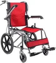 Carbon Steel Wheelchair Lightweight Wheelchair with Adjustable Armrests and Handbrake Portable Manual Folding Wheelchair, Support 100kg/220lb