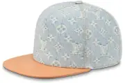 Louis Vuitton Monogram Legacy Cap Light Blue Denim LV Logo Sun Baseball Hat 58