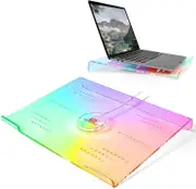 SELORSS Clear 366 Kinds RGB Acrylic Tilted Full Size Computer Keyboard Holder - 104 RGB Chocolate Stand