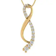 0.55ct Round Cut Solitaire Designer Everyday Pendant 14k Yellow Gold + 16" chain