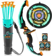 JOYIN Kids Bow and Arrow Set, LED Light Up Archery Toy Set with 9 Suction Cups