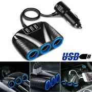 3 Way USB Car Charger 12V 120W Power Adapter Plug Cigarette Lighter Socket Parts (for: Subaru)