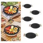 Korean Grill Pan Griddle Round Pancake Flat Skillet Induction Stovetop Outdoor