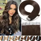 BROWN Russian Full Thick Tape In Stick Human Hair Extensions Real Remy Skin Weft
