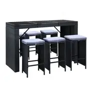 [Unbranded] Gardeon 7-Piece Outdoor Bar Set Dining Table Stool