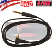 Tattoo Power Supply Silicone Angled RCA Clip Cord 1/4" Phono Plugs 6 ft 5-Pack