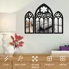 3X Wall Arch Mirrors Set Gothic Wall Mirror Decor Cathedral Arched Mirror Decor⊚