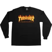 Thrashe.r Flames Long Sleeve Large Black/Yellow