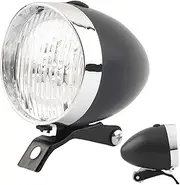 Bike Lights for Night Riding,3 LED Bicycles Lights for Night Riding - Retro Waterproof Floodlight Design High-Lumen Visibility Rechargeable for Biking Urban Commuting