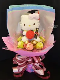 在飛比找樂天市場購物網優惠-Hello Kitty音樂水果娃娃金莎捧花，Hello Ki