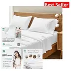 Eco-Friendly Organic Cotton Bed Sheets - 4-Piece Queen Set with Deep Pockets