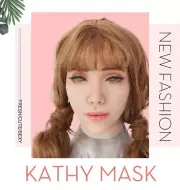 IMI European Silicone Female Face Mask Halloween Props Crossdresser Headgear
