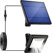 Solar Flood Lights Outdoor Waterproof with 16FT Cord Dusk to Dawn LED Solar Spot Light Outside 6000K Security Spotlights for Wall, Porch, Barn, Garage, Yard, Patio, Garden, Landscape Lighting(White)