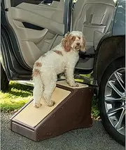 Pet Gear Stramp Stair and Ramp Combination for Dogs/Cats, Easy Step, Lightweight/Portable, Sturdy, Easy Assembly (No Tools Required) 1 Model, Espresso