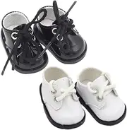 PHENOFICE Leather Crafted Plush Doll Shoes Miniature Doll Mini Shoes for Boys and Girls Play Decorati