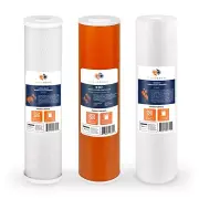 Aquaboon 5 Micron Big Blue 20" x 4.5" KDF, Sediment & CTO Carbon Block Filters