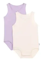 2x BONDS ORGANIC Singletsuit Wonderbodies Bodysuit zippy - Sz 0 / 6 - 12m