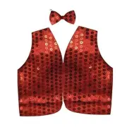 Mens SEQUIN VEST Dance Costume Party Coat Disco Accessory Sparkle Waistcoat -...