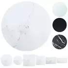 Table Top with Marble Design Round Glass Table Top Black Tempered Glass vidaXL