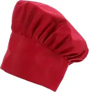 [LIFKOME] Professional Chef Hat Men's Cooking Hats Adjustable Straps Suitable for Hotels Catering Reusable Cap Red