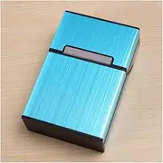 Wisafory Cigarette Case Cigarette Box Metal Cigarette Box with Magnetic Closure Aluminium Cigarette Box Elegant Cigarette Box for 20 Standard Boxes Men and Women Blue