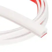 19.6 ft D Shape Rubber Weather Stripping Door Seal Strip, White/Red