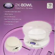 AWS 2K-Bowl Kitchen Digital Scale With Bowl White 2000g X 0.1g