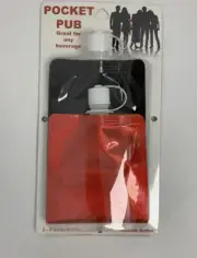 NEW Red Jr. Pocket Pub Soft Flask Brite Concepts 8 Oz Beverage 2 Pack