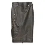 [Alexander Mcqueen] Alexander Mcqueen Leather Pencil Skirt 40 IT BROWN/BLACK
