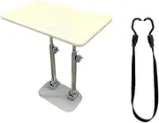 Adjustable Car Table Tray - Car Seat Tray Table with Cup Holder, Non-Slip mat & 180° Rotatable Sedan Desk for Laptop, Fits Most Vehicles(White,65 * 35cm)