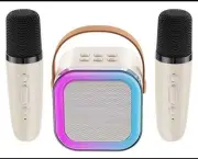 Portable Bluetooth Kids Mini Karaoke Machine Speaker With 2 Wireless Microphone`