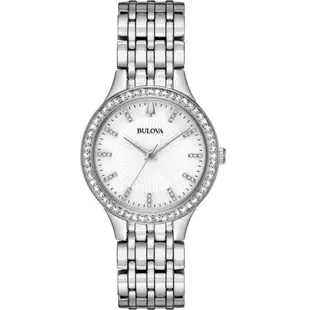 BULOVA 寶路華 白色貝殼面盤項鍊女錶套組 32mm 96X146 台灣原廠公司貨 保固2年