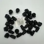 Mixed Remnant Lot Plastic Cord Locks Stopper Single Hole Spring Toggle Black