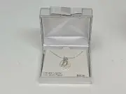 Genuine Crystal Fine Silver Plated Necklace w/ Round Initial "D" Pendant