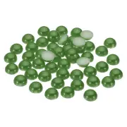 200Pcs Flatback Pearls Beads, 12mm Flatback Pearls, Green