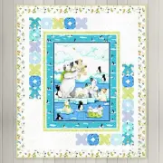 Quilt Kit - Burr The Polar Bear - 55" X 65" Polar Bear Panel Throw Quilt