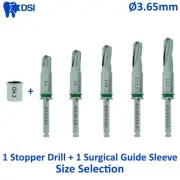 1x DSI Dental Fixture External Irrigation Stopper Guided Drill & Sleeve Ø3.65mm