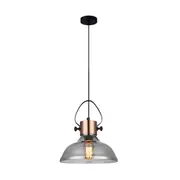 Fumoso 1 Light Pendant Copper Plate With Smoke Dome Shape Glass - FUMOSO3