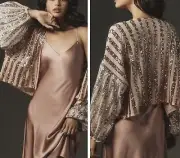 NWT Anthropologie Sequin Striped Kimono