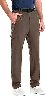 [Clothin] Men's Elastic-Waist Travel Pant Stretchy Lightweight Cargo Pant Quick Dry Breathable