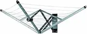 Brabantia 375842 Wall Fix Fold Away Clothes Line 4 Arm/24m with Protective Cover Clotheslines, Silver, 1 Piece