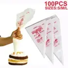100pcs Plastic Disposable Bags Crowded Milking Cake Baking